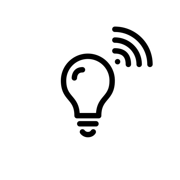 具有无线连接的灯泡。物联网智能家电。最小的线条艺术像素完美，可编辑的笔画图标图片下载