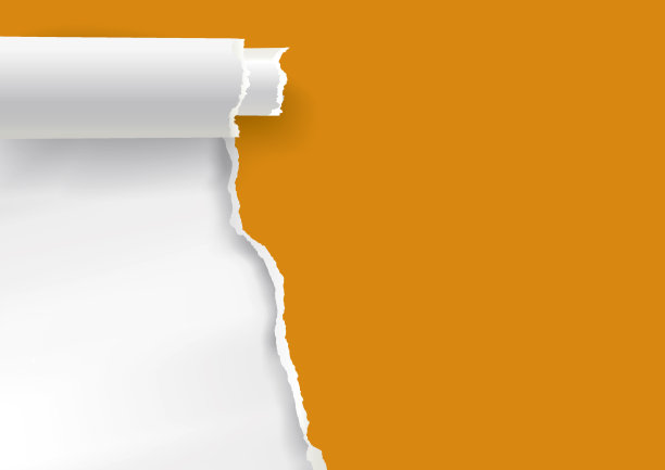 橙色撕裂纸，横幅模板。图片下载