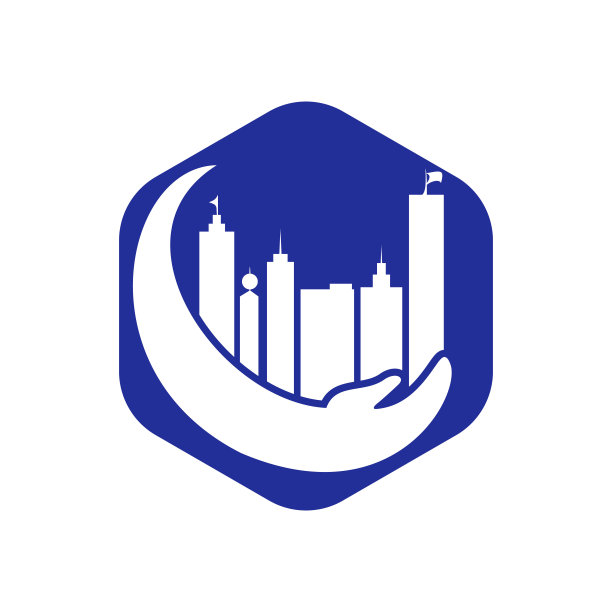 城市关爱矢量标志设计。安全城市标志概念。图片下载