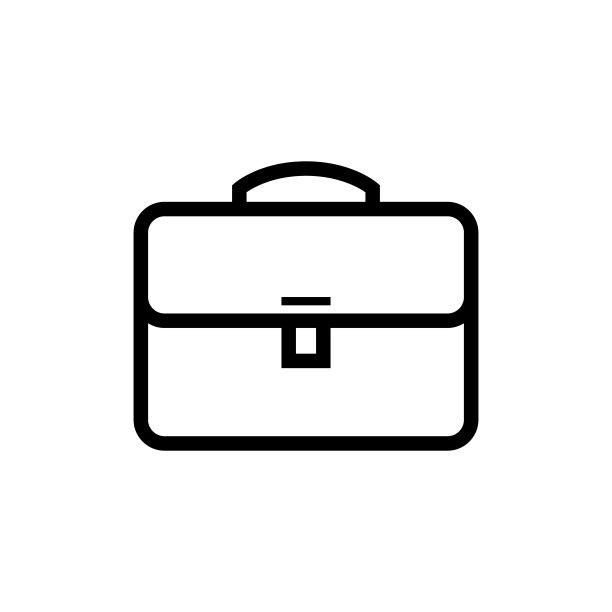 公文包行图标。黑色矢量图标孤立在白色背景上。线性公文包图标图片下载