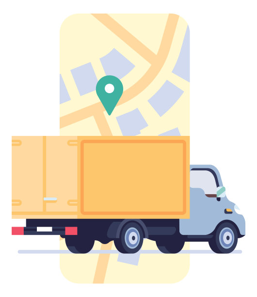 运送卡车前往目的地。货物运输服务图片下载