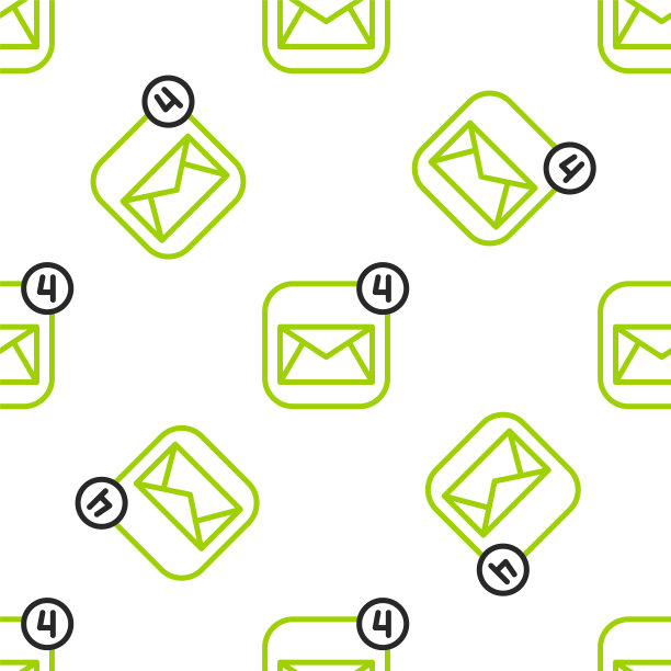 线信封图标孤立无缝模式上的白色背景。收到消息的概念。新的，电子邮件传入信息，短信。邮件发送服务。向量图片下载