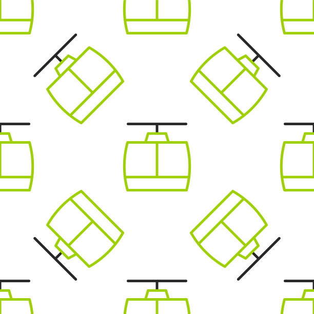 线缆车图标孤立无缝模式上的白色背景。缆索的迹象。向量图片下载