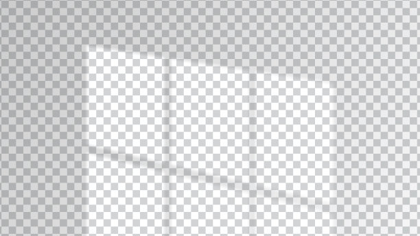 窗户阳光和阴影覆盖白色墙壁模型。透明的矢量效果逼真的光模仿图片下载