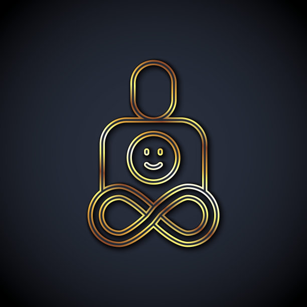 金线永远的朋友图标孤立在黑色背景上。永恒的友谊概念。向量图片下载