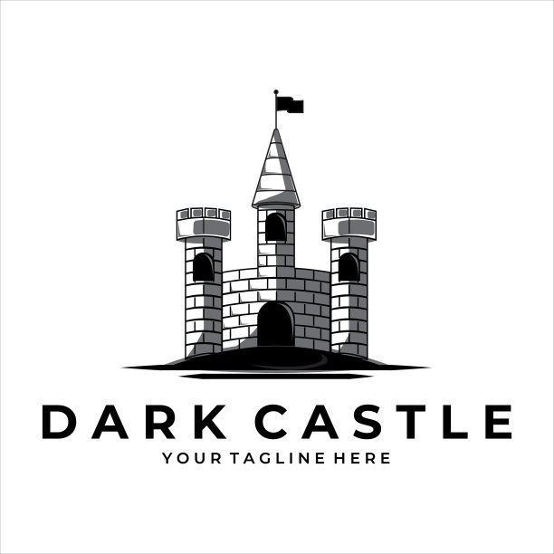 城堡复古图标矢量插图设计图片下载