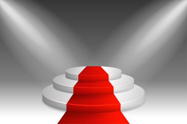 颁奖典礼的舞台舞台现场，灯光和红地毯。图片下载