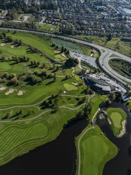 加拿大皮特草原草甸花园高尔夫俱乐部航拍照片图片下载