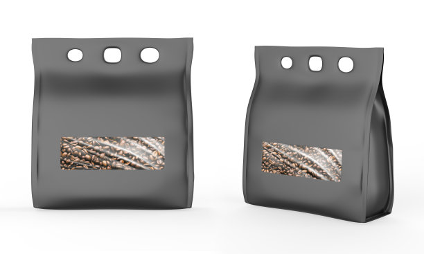 逼真的咖啡袋模型图片下载