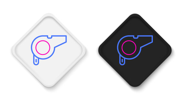 线哨子图标孤立在白色背景上。裁判的象征。健身和运动标志。色彩斑斓的轮廓的概念。向量图片下载