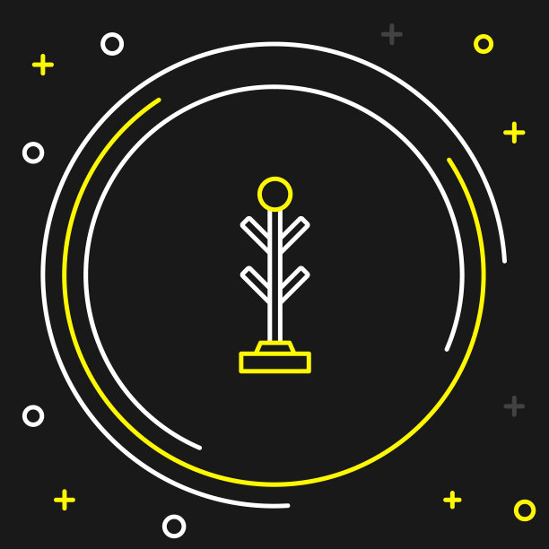 线外套站图标孤立在黑色背景上。色彩斑斓的轮廓的概念。向量图片下载