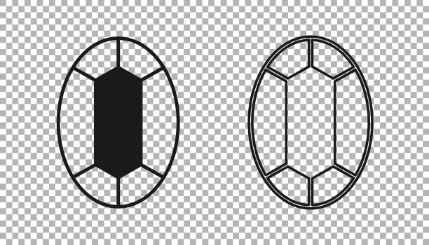 黑色宝石石图标孤立在透明的背景上。首饰的象征。钻石。向量图片下载