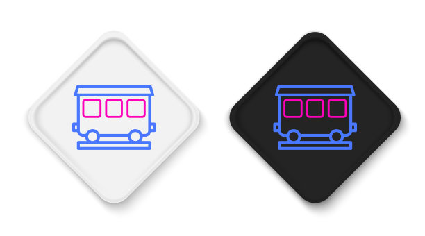 线路客运列车车厢图标孤立在白色背景上。铁路运输。色彩斑斓的轮廓的概念。向量图片下载