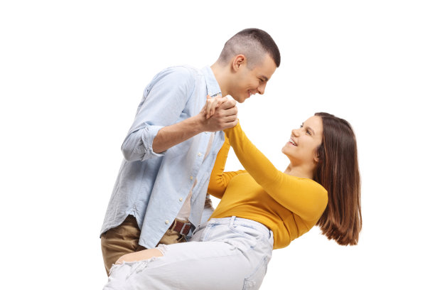 快乐休闲青年男女跳探戈图片下载