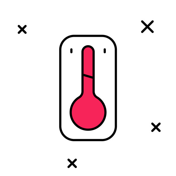 填充轮廓咖啡温度计图标孤立在白色背景上。向量图片下载