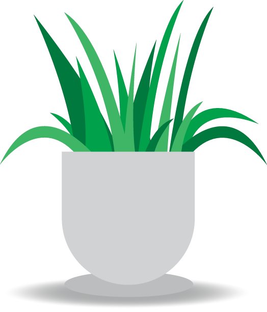 家居元素手绘室内盆栽白色花盆图片下载