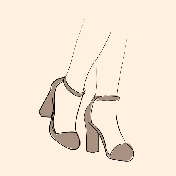 棕色的高跟鞋图片下载