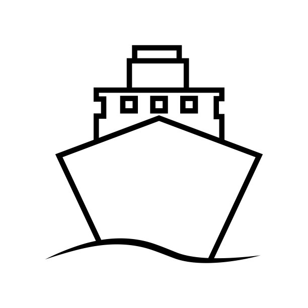 船行图标，航运由海矢量标志孤立在白色背景图片下载