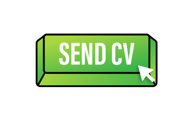 发送简历按钮在蓝色背景3d风格。平面按钮在白色背景。图片下载