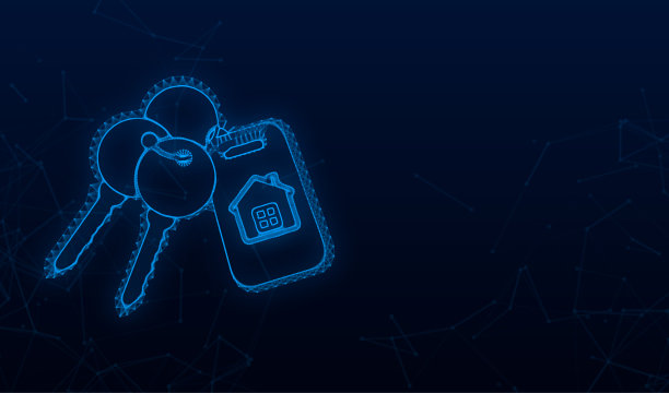 租赁房屋，概念。房地产经纪人持有房屋的钥匙。向量股票插图图片下载