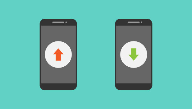 智能手机和上传下载矢量图片下载