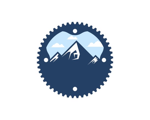 自行车装备，里面有山和晴朗的天空图片下载