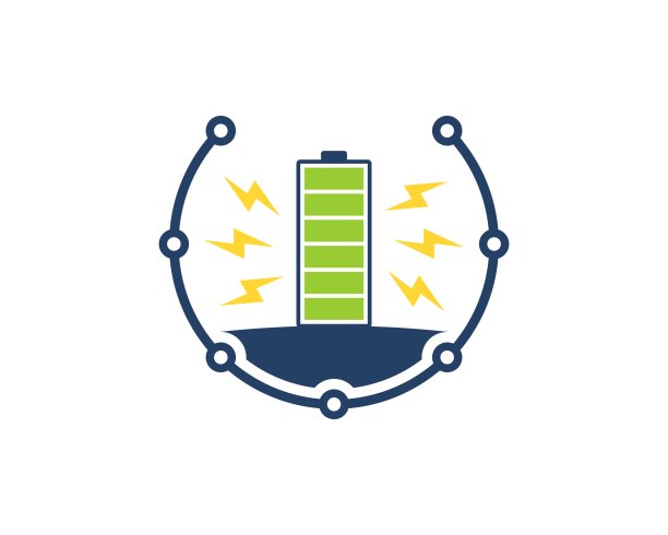 环形电路技术与电瓶和闪电图片下载