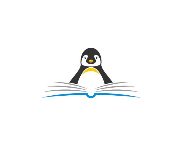 企鹅读物矢量插图图片下载