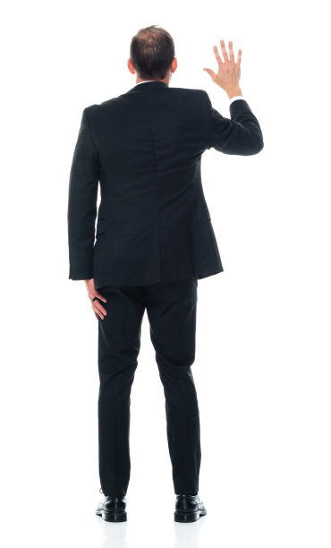 白人男性穿着职业装站在白色背景前图片下载