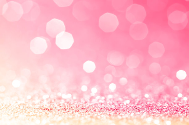 粉色金，粉色散景，圆抽象光背景，粉色金闪亮的灯光，闪闪发光的情人节，女性日或事件的灯光浪漫的背景。模糊抽象假日背景。图片下载