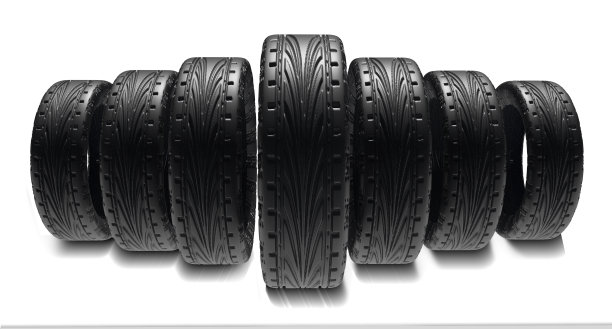 汽车轮胎橡胶在白色背景- 3d渲染图片下载