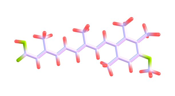 阿维黄素分子结构孤立于白色图片下载