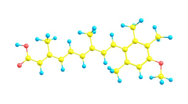 阿维黄素分子结构孤立于白色图片下载
