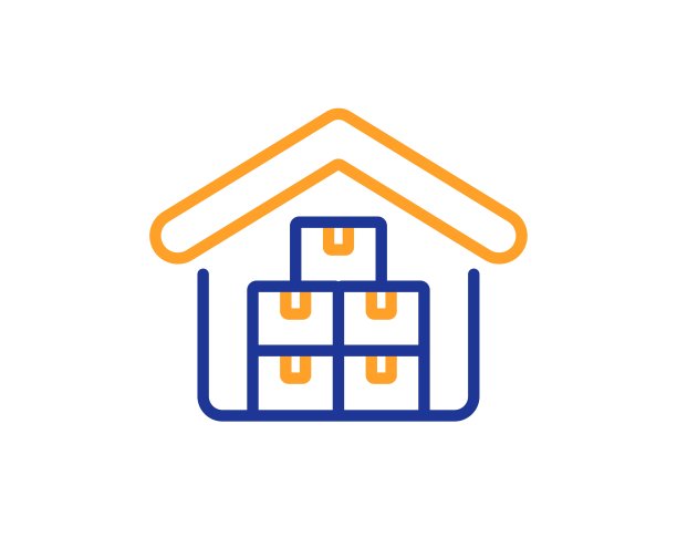 批发商品行图标。仓库盒子的迹象。向量图片下载