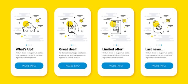 向量集的咖啡贩卖机，排名星星和空调线路图标设置。向量图片下载