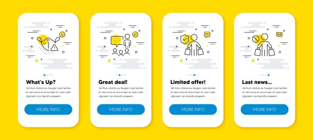 向量集的人聊天，买方保险和医疗口罩线图标集。向量图片下载