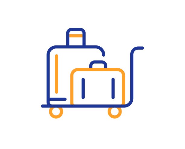 行李车线路图标。手提箱袋的迹象。向量图片下载