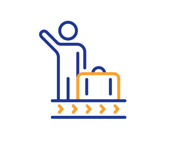 行李皮带线图标。手提箱袋的迹象。向量图片下载