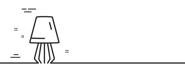 台灯线图标，床头灯标志最小图片下载