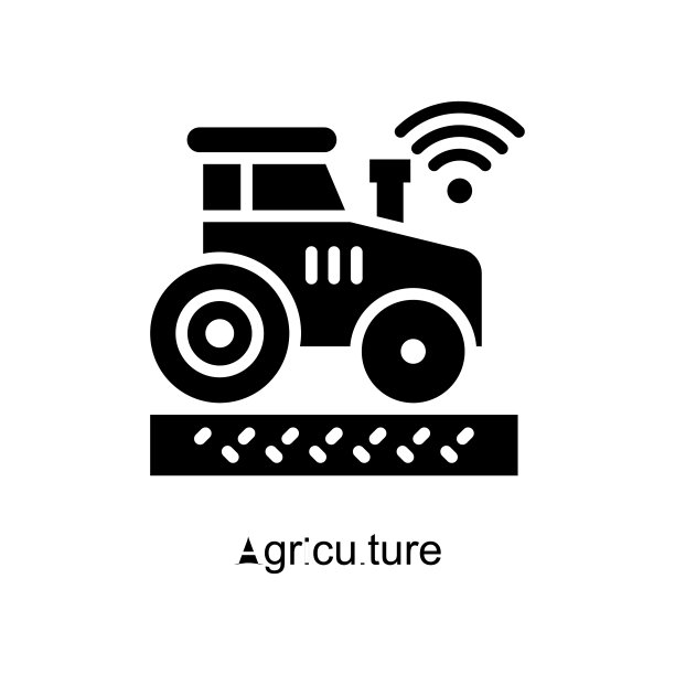 农业矢量固体图标设计插图。物联网符号在白色背景EPS 10文件图片下载