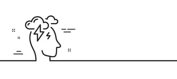 压力线图标，焦虑抑郁症状最小图片下载