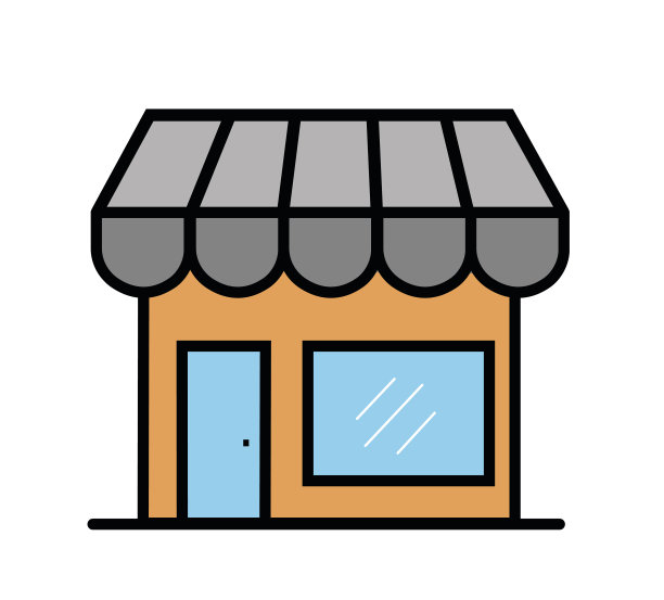 店面或店面前视图平面设计图片下载