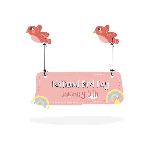 国家鸟类日背景与飞行可爱的鸟图片下载