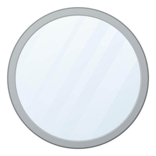 镜子框架。圆形玻璃表面，反射模糊图片下载