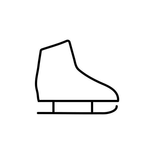 溜冰线图标，矢量标志孤立在白色背景上图片下载