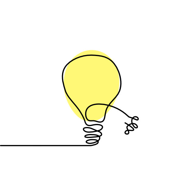 抽象的彩色灯泡在白色背景上画线图片下载