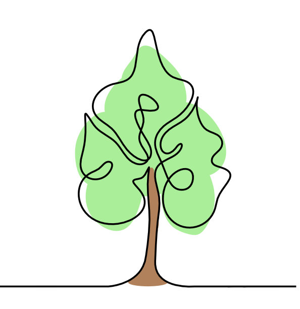 在白色背景上以抽象的色树作为线条绘制图片下载