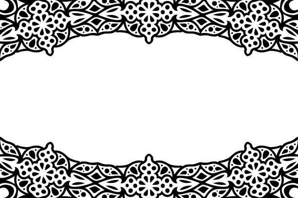 部落矢量艺术与抽象的黑色边界图片下载