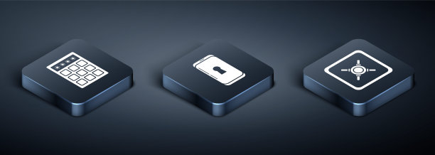 设置等距密码保护和安全访问，安全和智能手机与锁图标。向量图片下载