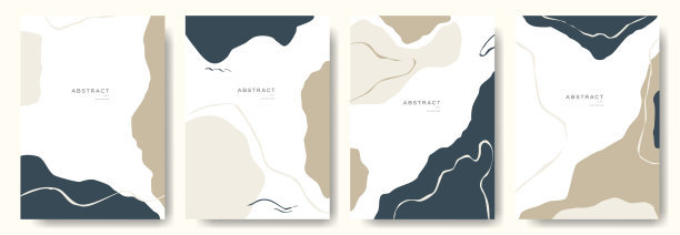 抽象背景设置各种形状。理想的封面，海报，名片，传单，小册子，杂志首页，社会媒体和其他。矢量图图片下载